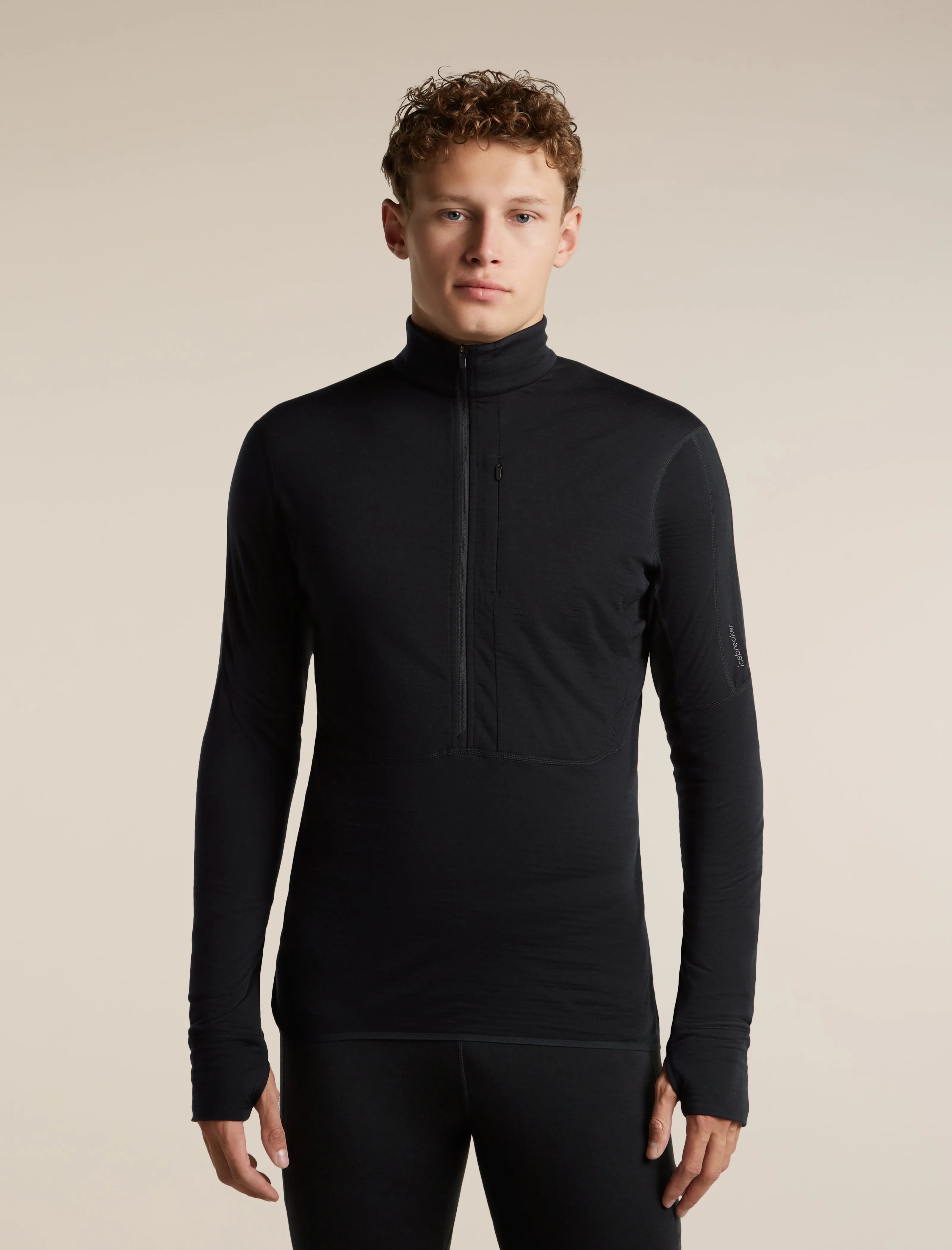 Men's Merino Blend 200 RealFleece™ Descender Long Sleeve Half Zip sold by Icebreaker