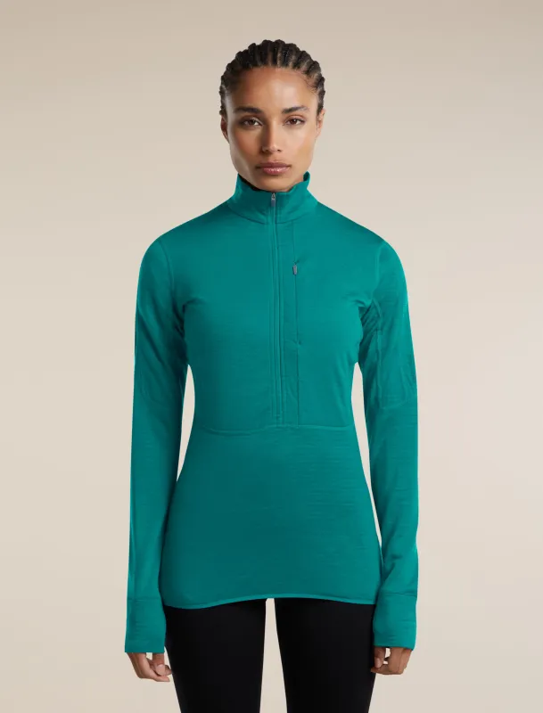 Women's Merino Blend 200 RealFleece™ Descender Long Sleeve Half Zip made by Icebreaker