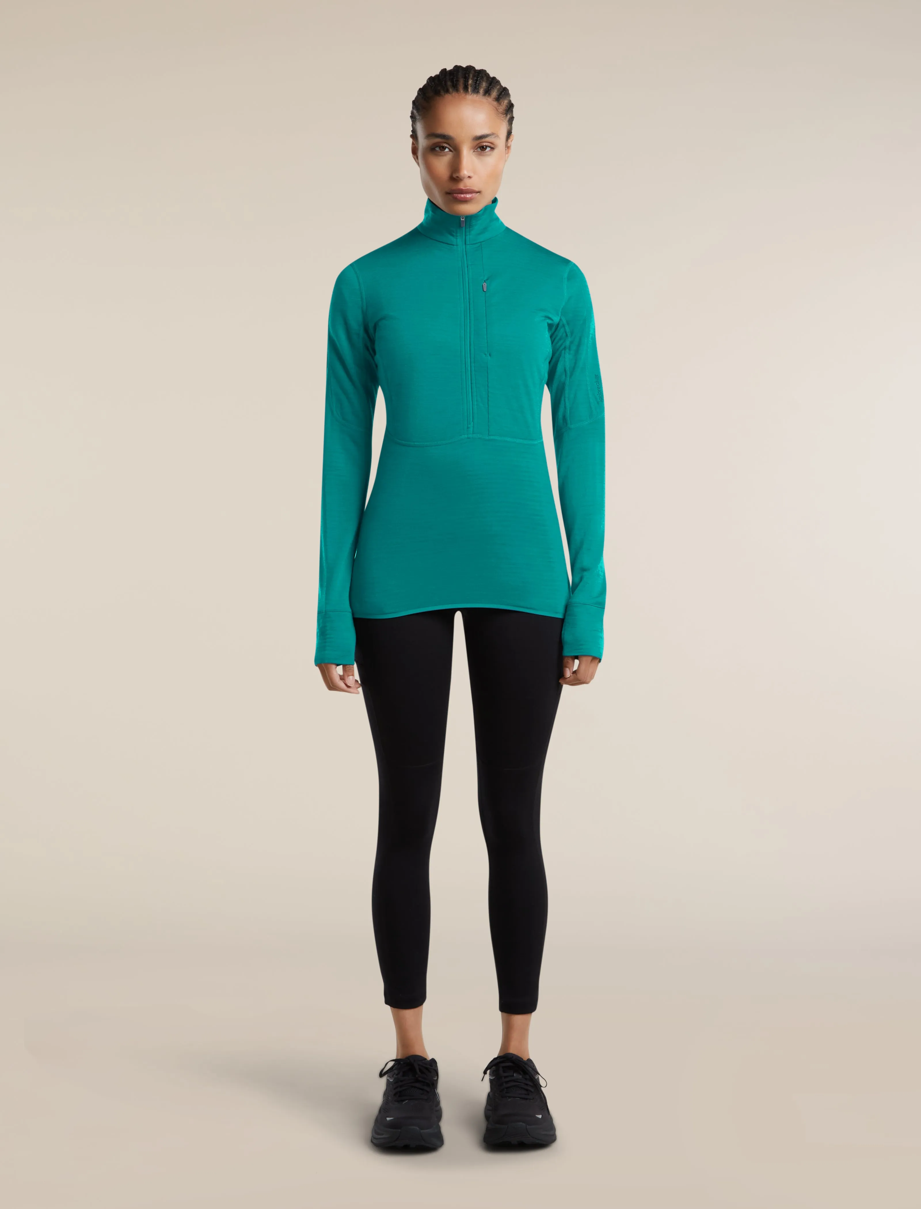 Women's Merino Blend 200 RealFleece™ Descender Long Sleeve Half Zip sold by Icebreaker product image thumbnail 3