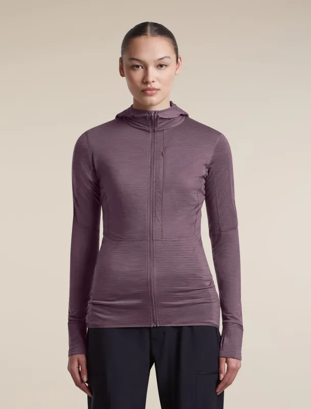 Women's Merino Blend 200 RealFleece™ Descender Long Sleeve Zip Hoodie made by Icebreaker