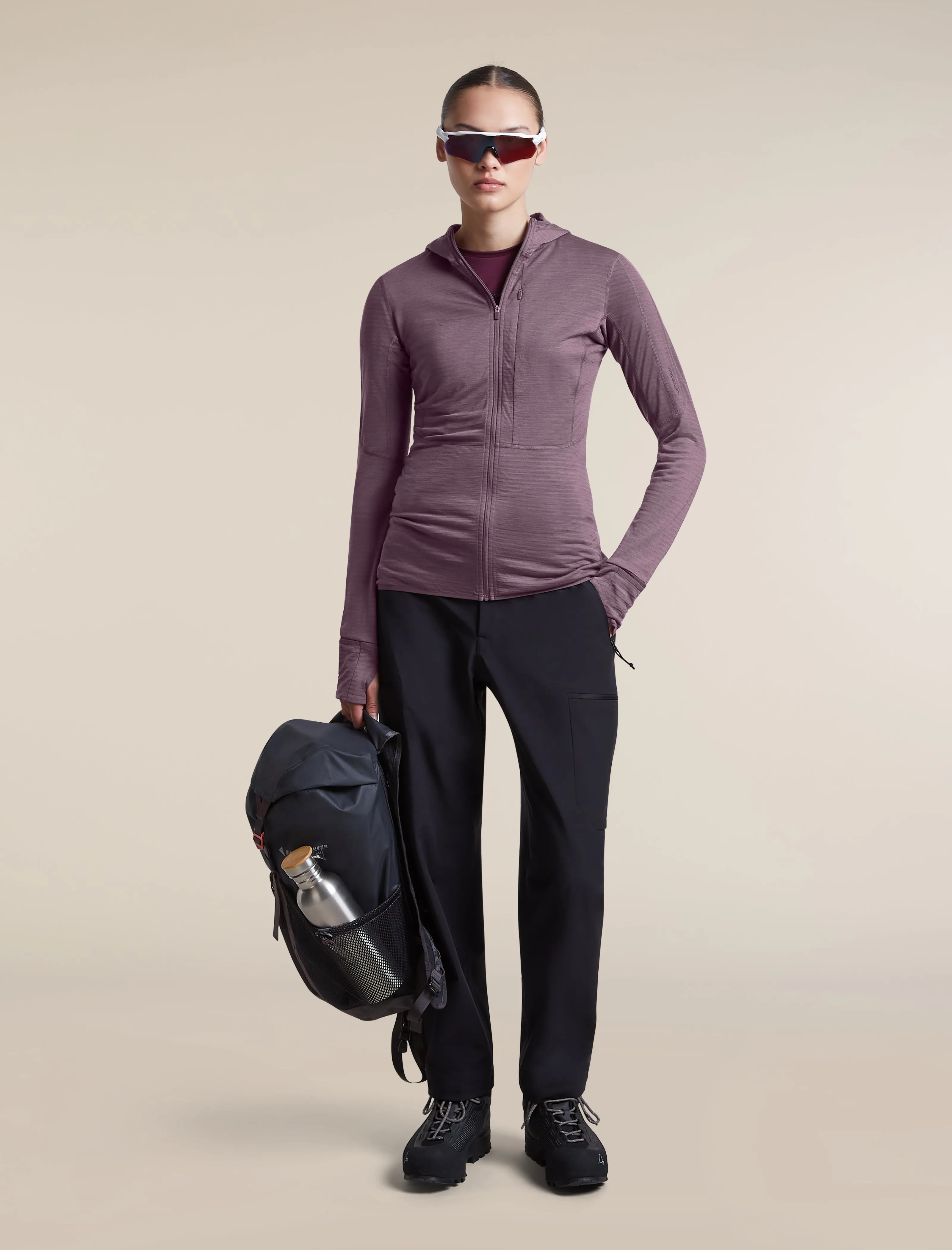 Women's Merino Blend 200 RealFleece™ Descender Long Sleeve Zip Hoodie sold by Icebreaker product image thumbnail 4