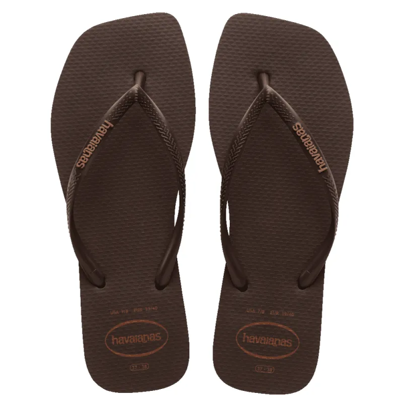 Havaianas - Slim Square Flip Flop Dark Brown sold by MYRASWIM