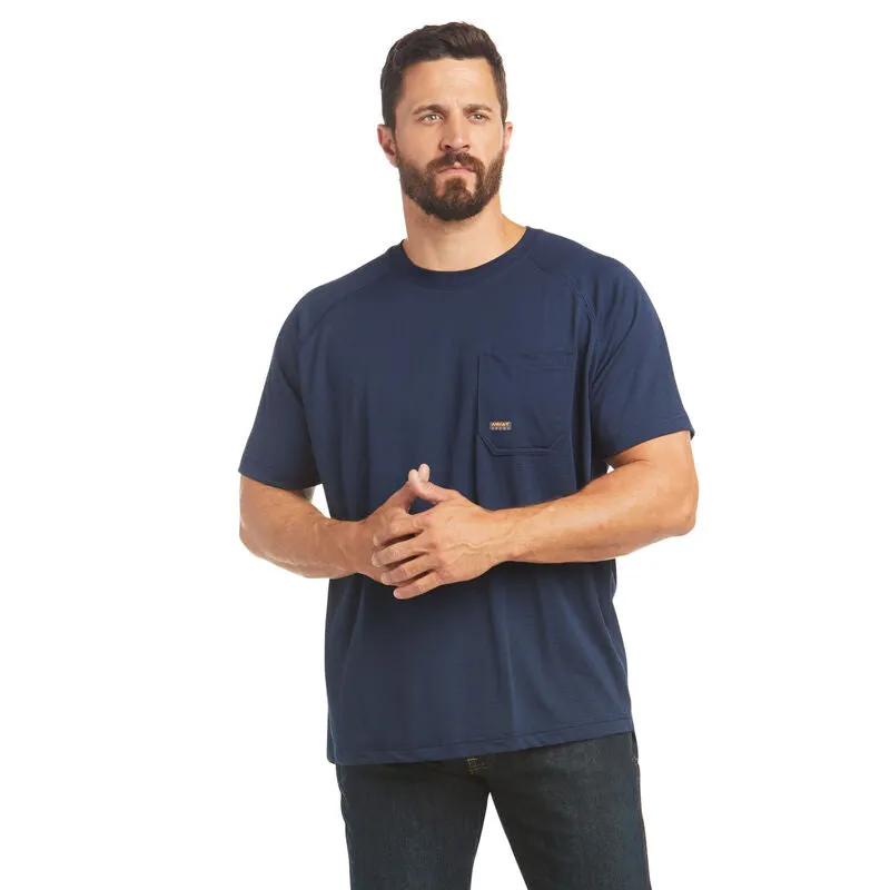 ARIAT MENS HEAT FIGHTER T-SHIRT - NAVY sold by Bridle Path Tack Shop