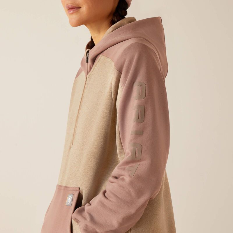 ARIAT WOMENS REBAR COLORBLOCK 1/2 ZIP HOODIE sold by Bridle Path Tack Shop