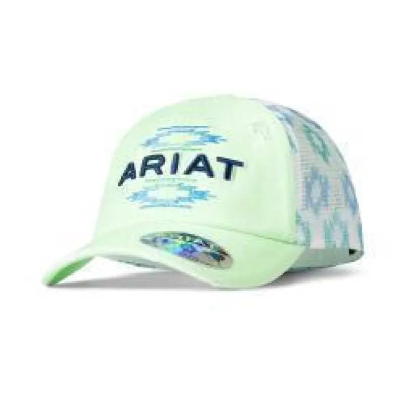 ARIAT WOMENS PONYFLO SOUTHWESTERN BALL CAP - NEON GREEN made by Ariat