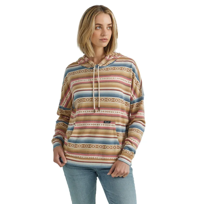 WRANGLER WOMENS RETRO HOODIE - GOLD/BLUE sold by Bridle Path Tack Shop
