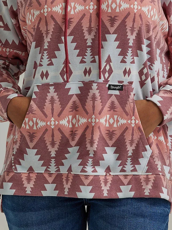 WRANGLER WOMENS GEOMETRIC RELAXED HOODIE - RED GEO sold by Bridle Path Tack Shop product image thumbnail 3