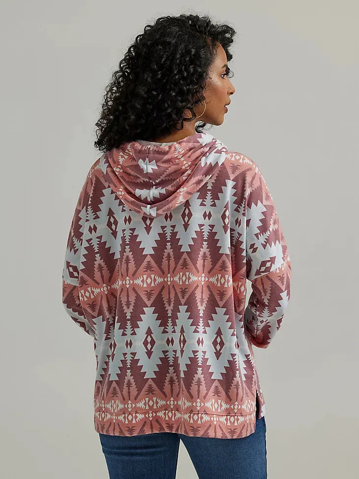 WRANGLER WOMENS GEOMETRIC RELAXED HOODIE - RED GEO sold by Bridle Path Tack Shop product image thumbnail 2