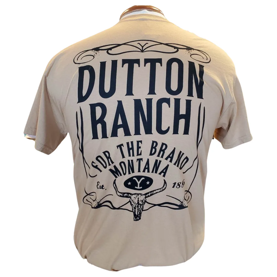 YELLOWSTONE MENS TEE - LOGO WHEAT (CLEARANCE) sold by Bridle Path Tack Shop