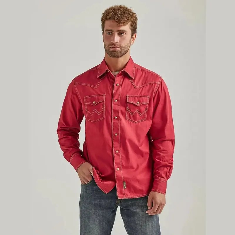WRANGLER MENS RETRO WESTERN SHIRT - RED sold by Bridle Path Tack Shop