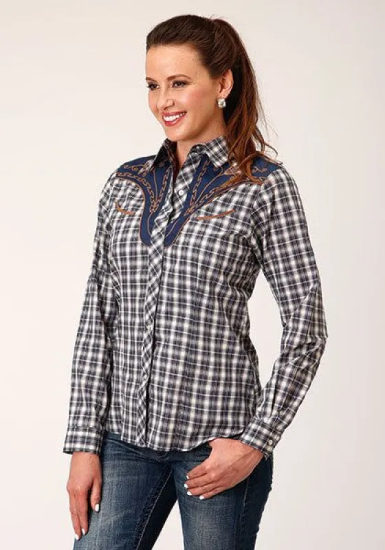 ROPER WOMENS FANCY YOKE PLAID WESTERN SHIRT sold by Bridle Path Tack Shop