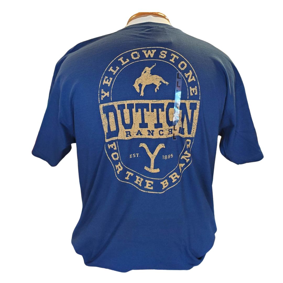 YELLOWSTONE MENS TEE - DUTTON RANCH NAVY sold by Bridle Path Tack Shop