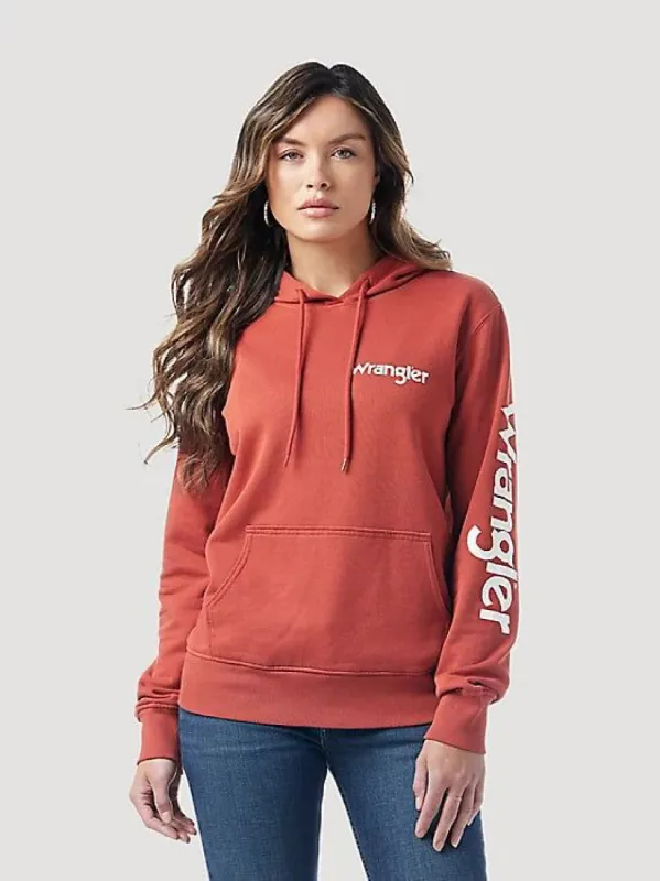 WRANGLER WOMENS RETRO HOODIE - RUST sold by Bridle Path Tack Shop