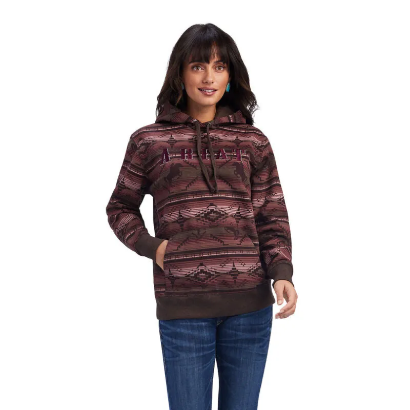 ARIAT WOMENS REAL ALLOVER PRINT HOODIE - OLD WEST SERAPE sold by Bridle Path Tack Shop