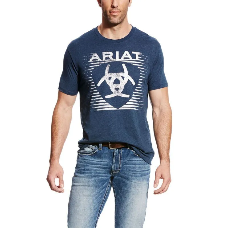 ARIAT MENS SHADE TEE SHIRT - NAVY HEATHER sold by Bridle Path Tack Shop