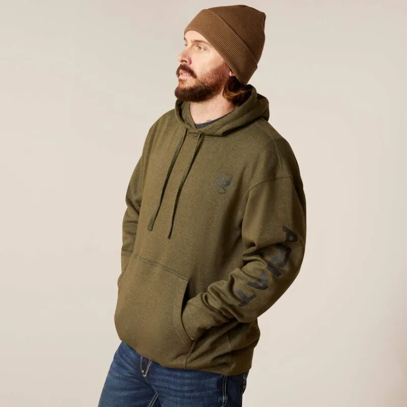 ARIAT MENS LOGO HOODIE - OLIVE sold by Bridle Path Tack Shop