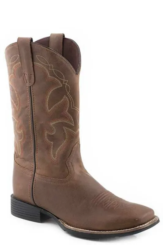 ROPER MENS SQUARE TOE WESTERN BOOT - BROWN sold by Bridle Path Tack Shop