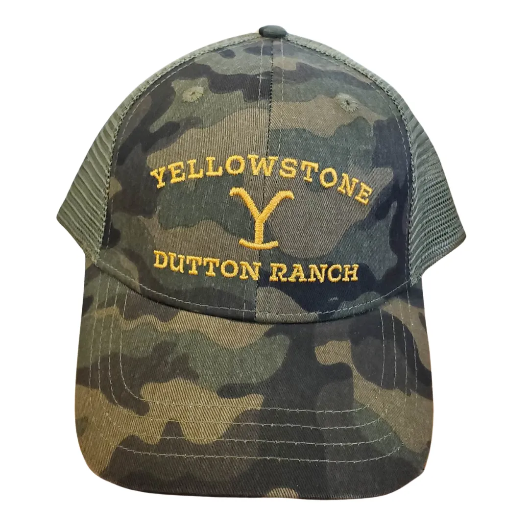 YELLOWSTONE BALL CAP - CAMO DUTTON RANCH sold by Bridle Path Tack Shop