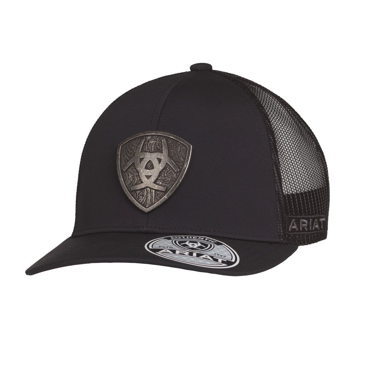 ARIAT MENS METAL SHIELD BLACK BALL CAP sold by Bridle Path Tack Shop