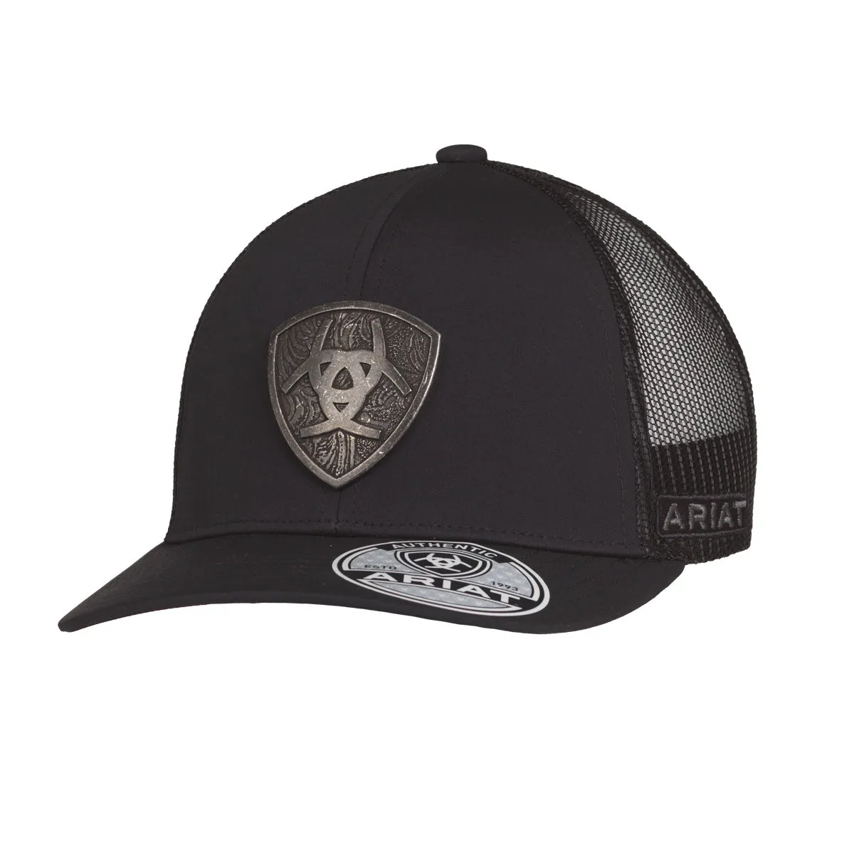 ARIAT MENS METAL SHIELD BLACK BALL CAP sold by Bridle Path Tack Shop