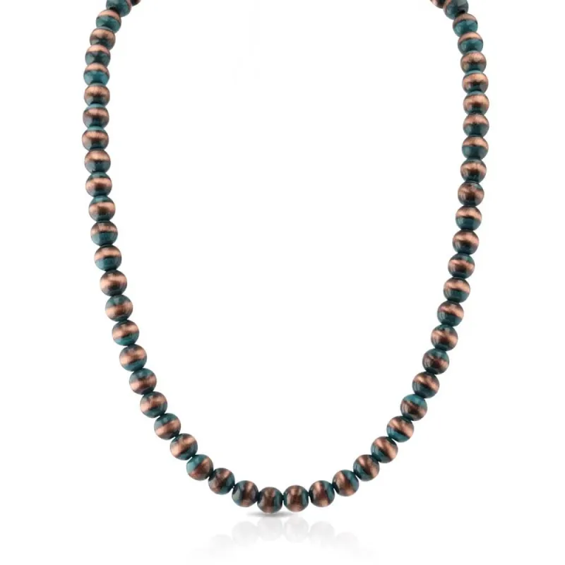 MONTANA ATTITUDE NECKLACE - BRONZE TEAL BEADS sold by Bridle Path Tack Shop