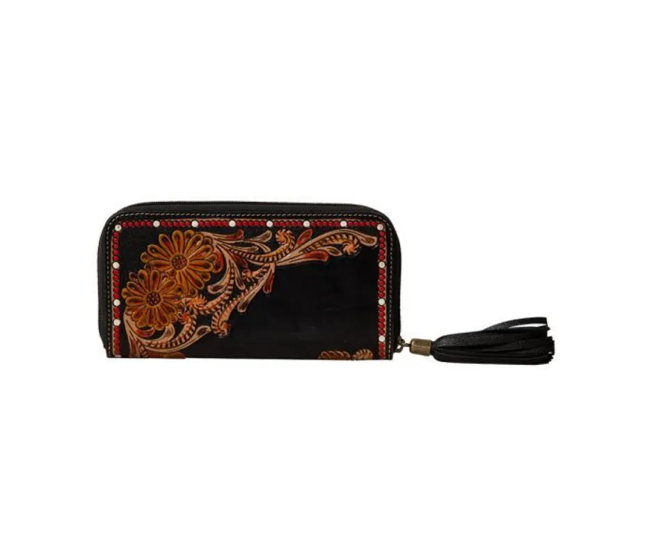 MYRA CAVENDER TRAIL HAND TOOLED WALLET sold by Bridle Path Tack Shop