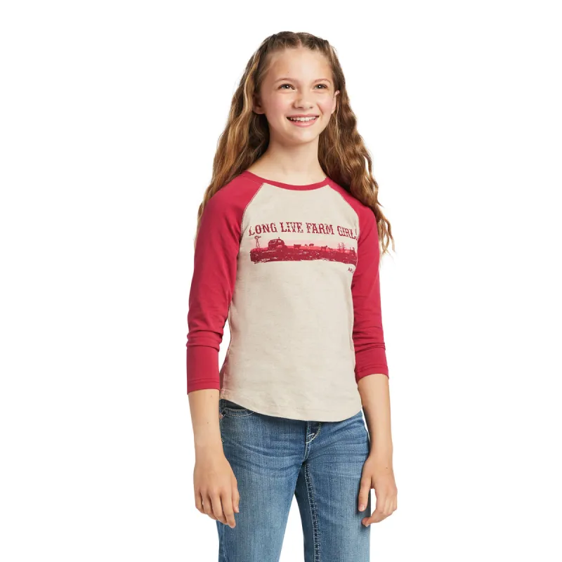 ARIAT GIRLS REAL LONG LIVE FARM GIRLS TEE sold by Bridle Path Tack Shop