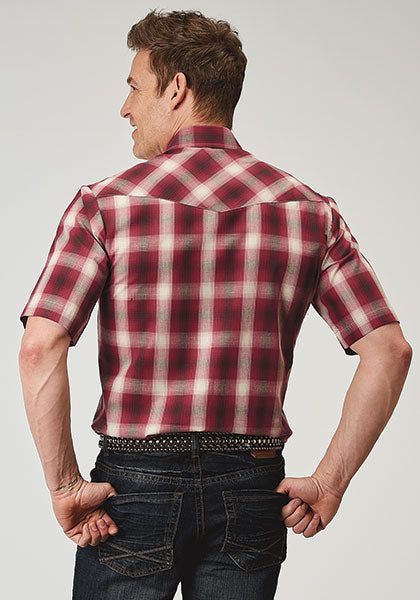 ROPER MENS SHORT SLEEVE RED PLAID SHIRT sold by Bridle Path Tack Shop product image thumbnail 2
