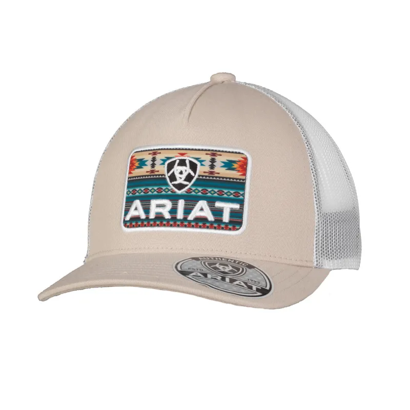 ARIAT SOUTHWESTEN PATCH BEIGE BALL CAP sold by Bridle Path Tack Shop