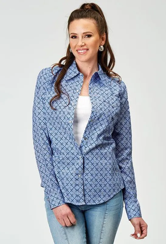 ROPER WOMENS BLUE SKIES WESTERN SHIRT sold by Bridle Path Tack Shop
