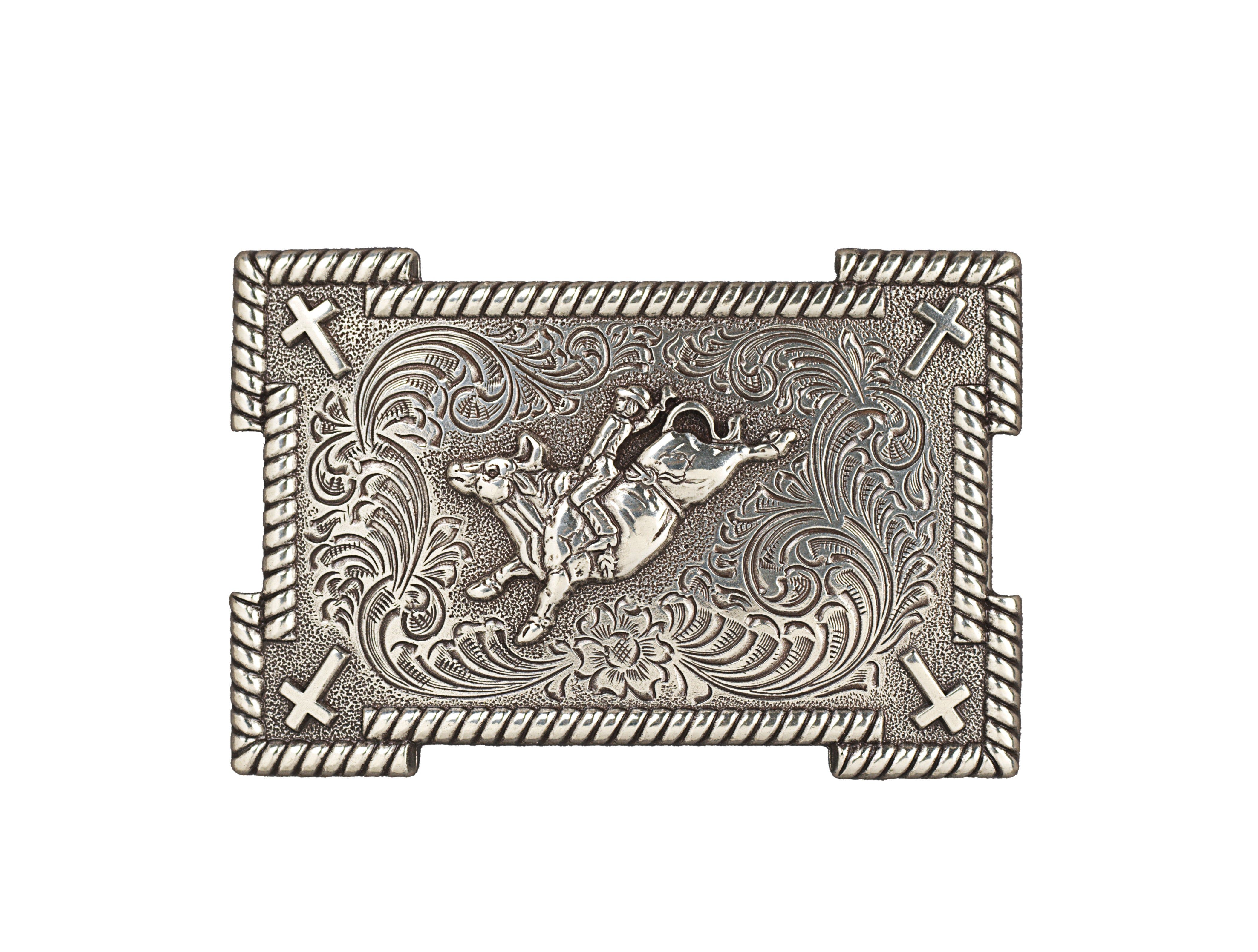 NOCONA BOYS RECTANGLE BULLRIDER BUCKLE sold by Bridle Path Tack Shop
