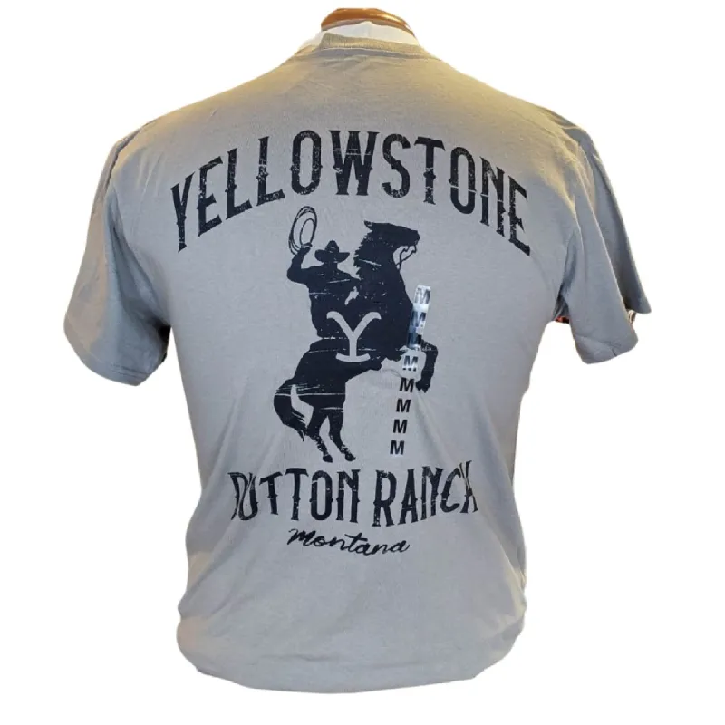 YELLOWSTONE MENS TEE - REARING HORSE SAND sold by Bridle Path Tack Shop