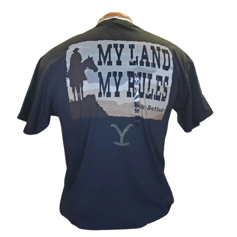 YELLOWSTONE MENS TEE - MY LAND MY RULES BLACK sold by Bridle Path Tack Shop