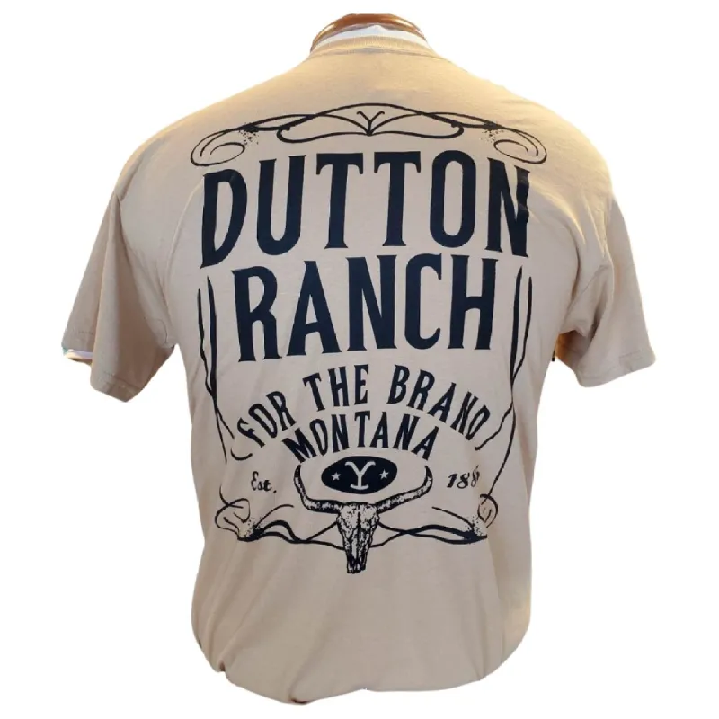 YELLOWSTONE MENS TEE - LOGO WHEAT sold by Bridle Path Tack Shop