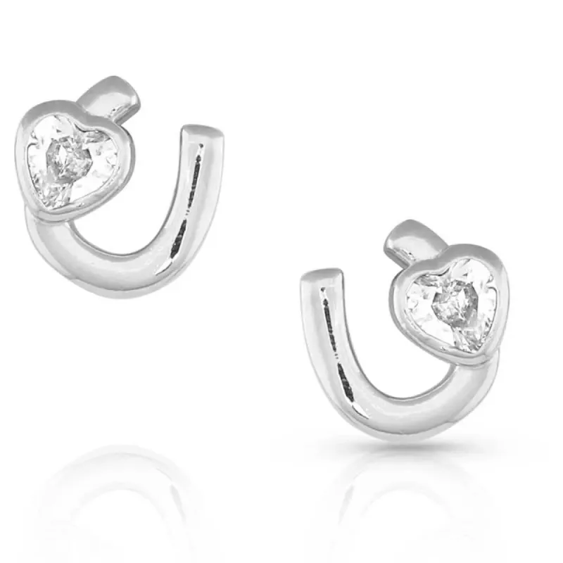 MONTANA SILVERSMITHS LUCKY IN LOVE HORSESHOE EARRINGS sold by Bridle Path Tack Shop