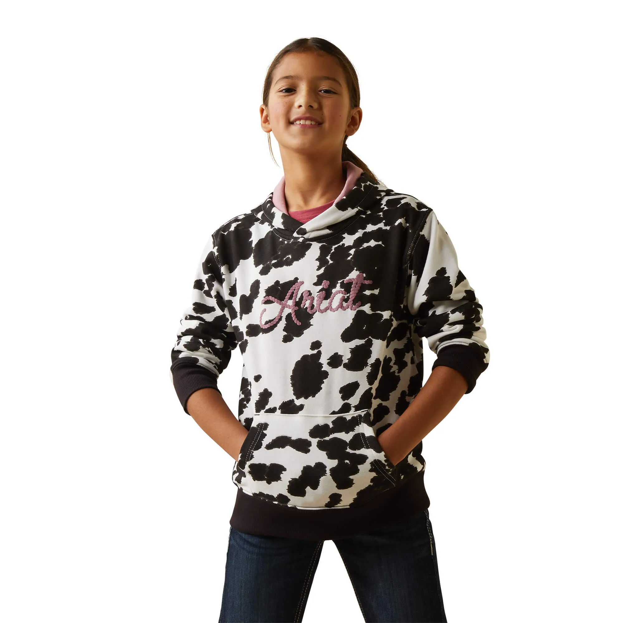 ARIAT GIRLS COWHIDE HOODIE sold by Bridle Path Tack Shop product image thumbnail 2