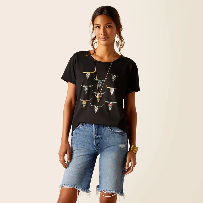 ARIAT WOMENS DECO SKULLS TEE SHIRT sold by Bridle Path Tack Shop product image thumbnail 2