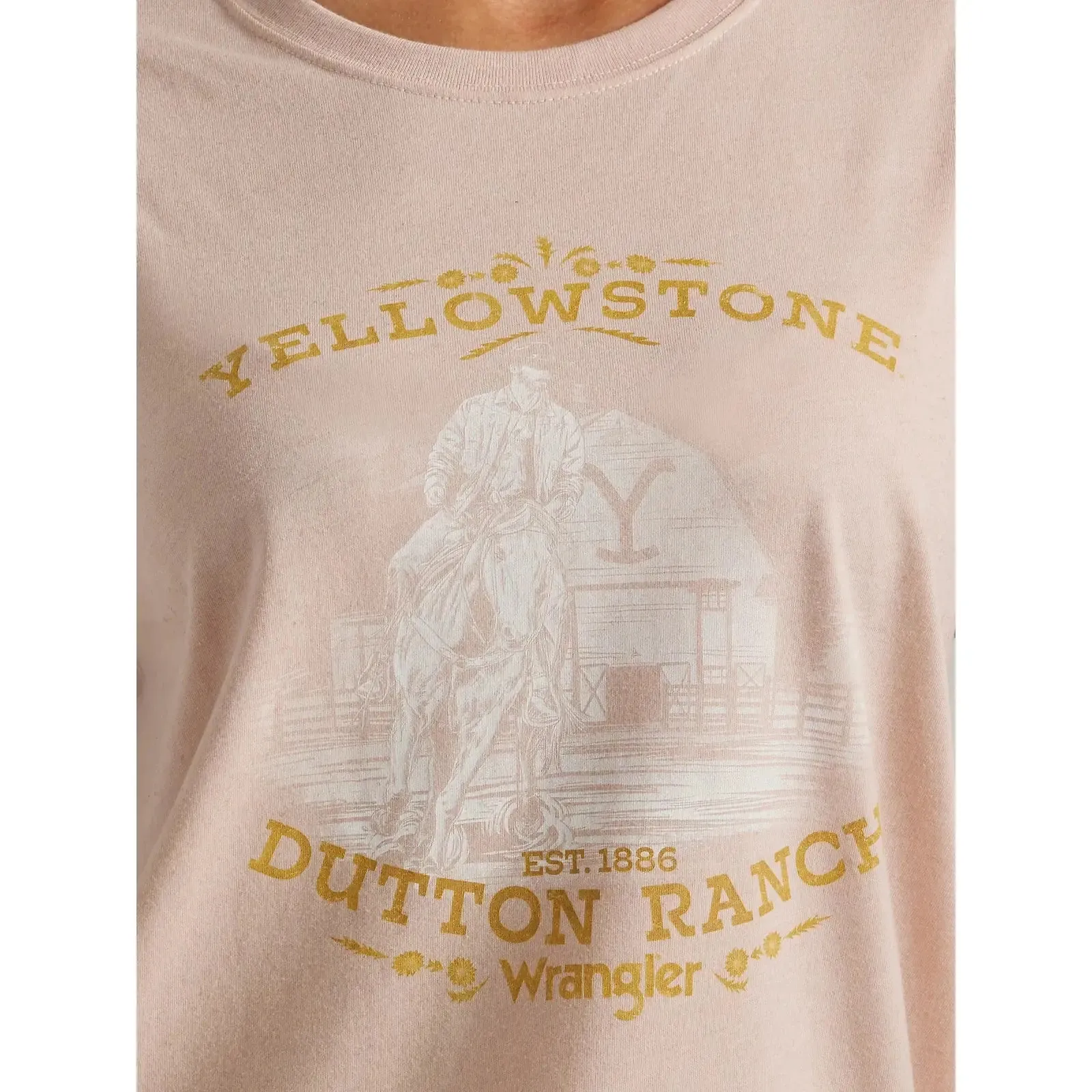 WRANGLER WOMENS YELLOWSTONE BUNKHOUSE BOYFRIEND TEE SHIRT sold by Bridle Path Tack Shop product image thumbnail 2