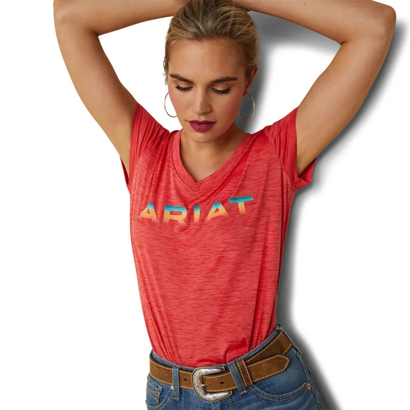 ARIAT WOMENS LAGUNA LOGO TEE SHIRT - AURA ORANGE sold by Bridle Path Tack Shop product image thumbnail 2