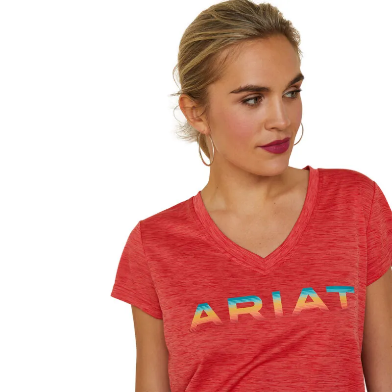 ARIAT WOMENS LAGUNA LOGO TEE SHIRT - AURA ORANGE made by Ariat