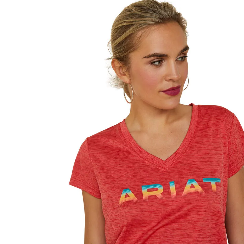 ARIAT WOMENS LAGUNA LOGO TEE SHIRT - AURA ORANGE sold by Bridle Path Tack Shop