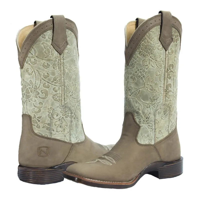 CLEARANCE - NOBLE WOMENS FLORAL EMBOSSED COWBOY BOOT sold by Bridle Path Tack Shop