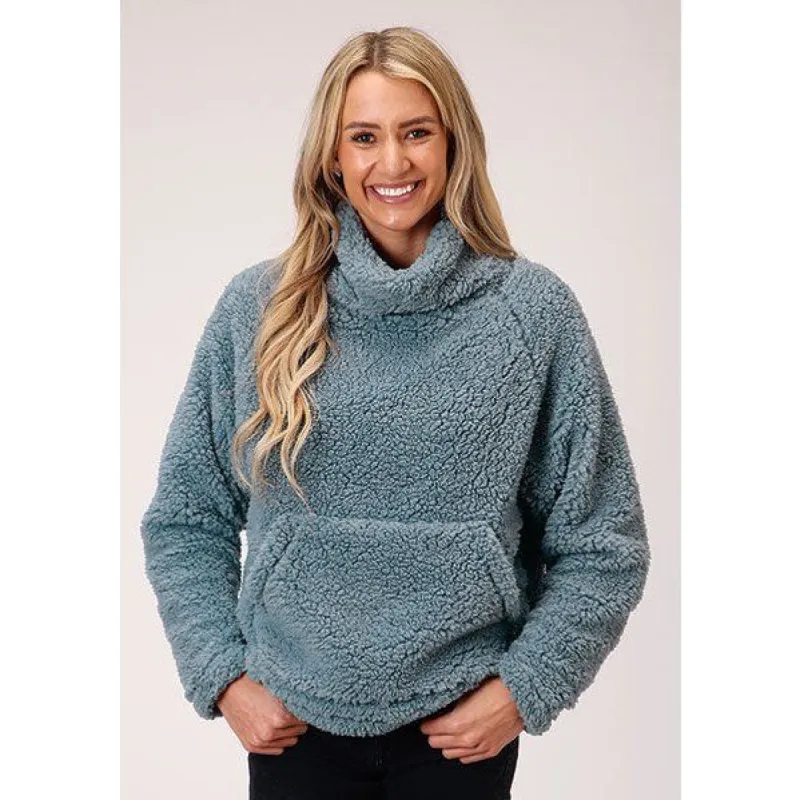 ROPER WOMENS POLAR FLEECE PULLOVER - BLUE sold by Bridle Path Tack Shop