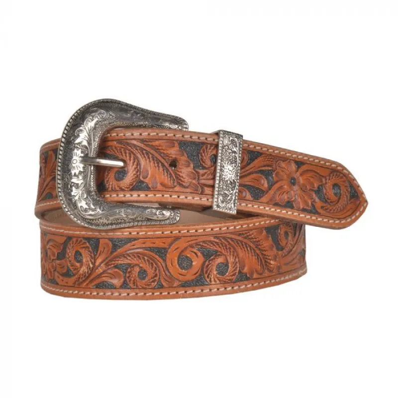 MYRA FORAL DEMURE HAND-TOOLED LEATHER BELT sold by Bridle Path Tack Shop