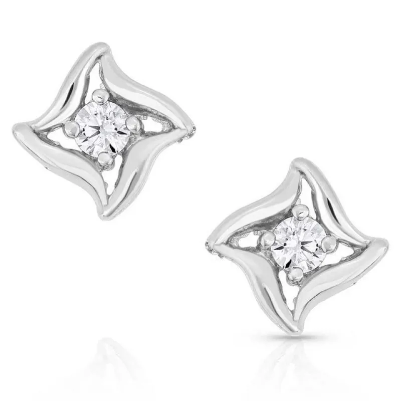 MONTANA SILVERSMITHS TUMBLING CRYSTAL STUD EARRING sold by Bridle Path Tack Shop