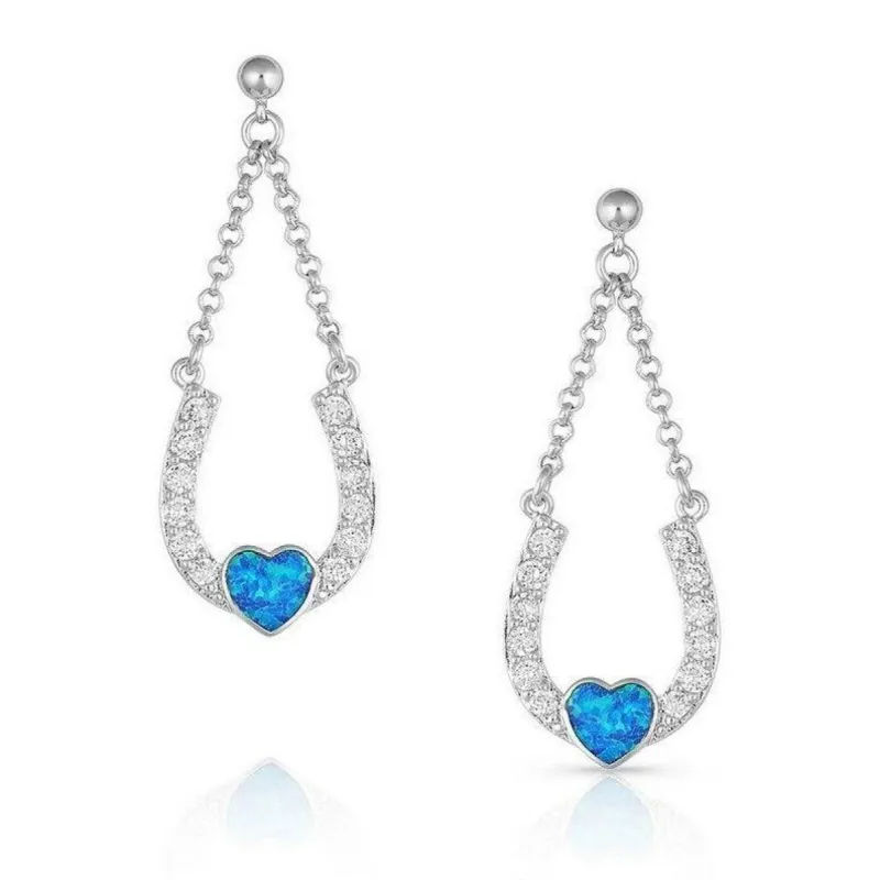 MONTANA SILVERSMITHS LUCKY IN LOVE HORSESHOE EARRINGS sold by Bridle Path Tack Shop