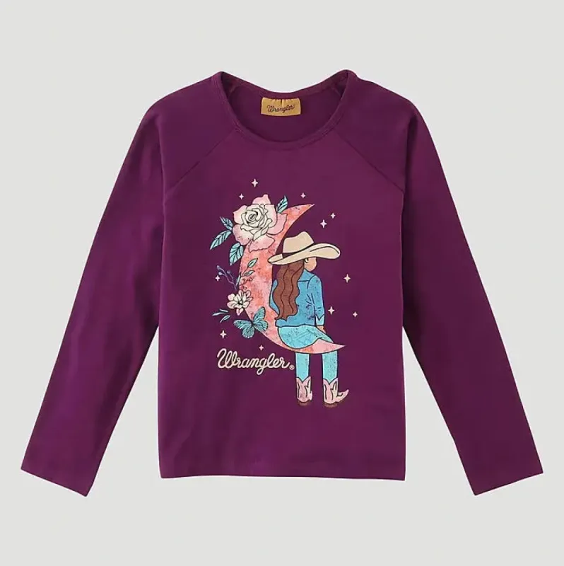WRANGLER GIRLS LONG SLEEVE COWGIRL MOON - PURPLE sold by Bridle Path Tack Shop