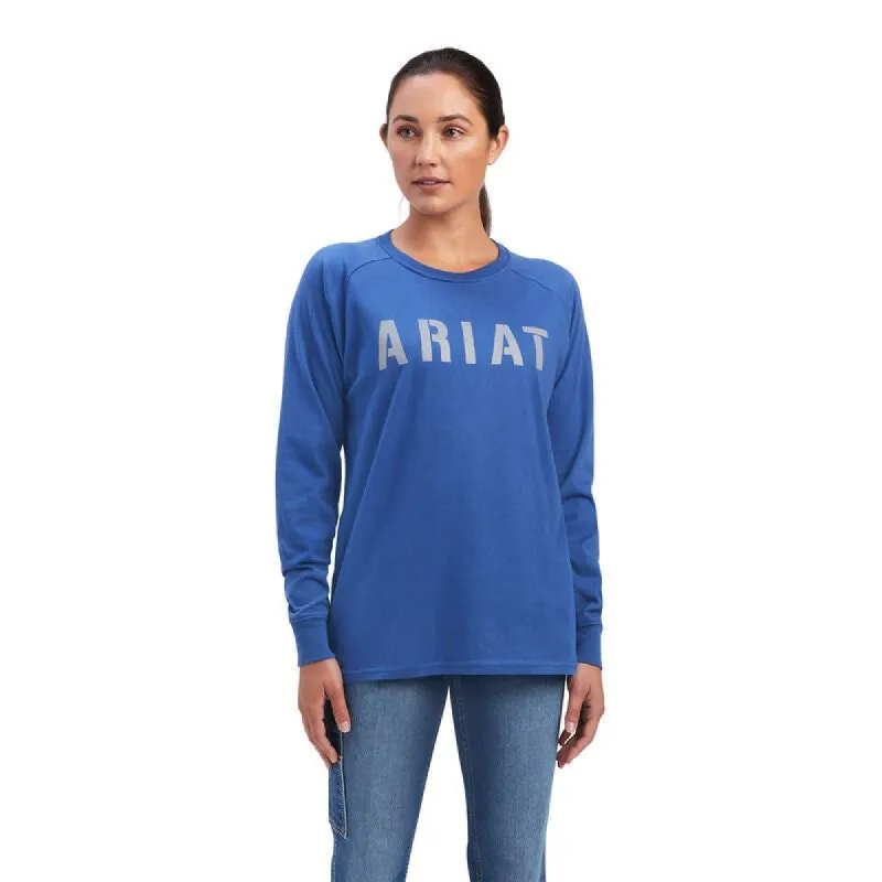 ARIAT WOMENS REBAR COTTON STRONG BLOCK LONG SLEEVE TEE sold by Bridle Path Tack Shop