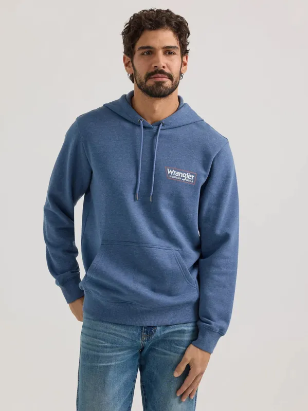 WRANGLER MENS HOODIE - DARK DENIM sold by Bridle Path Tack Shop