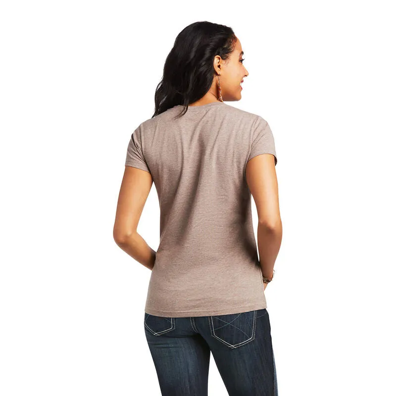 ARIAT WOMENS REAL LOGO SCRIPT TEE - IRON HEATHER sold by Bridle Path Tack Shop product image thumbnail 2